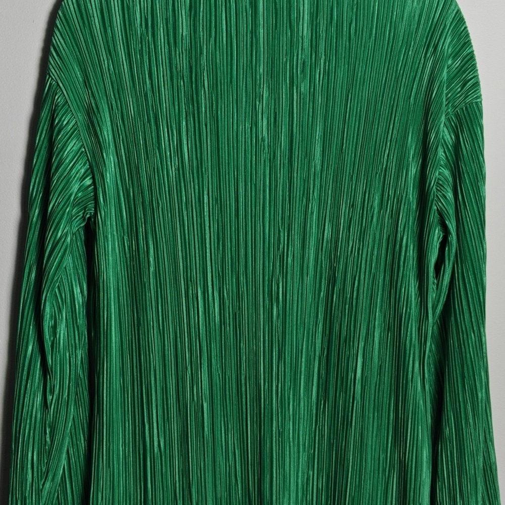 Oversized 2piece Pleated Long Sleeve Button Blouse Top Wide Leg Short Set Size S - Picture 10 of 16